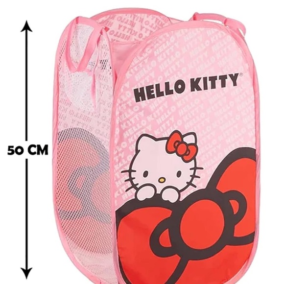 Hello Kitty Home Pop-Up Clothes Hamper Pink Bow NWT - Picture 3 of 3